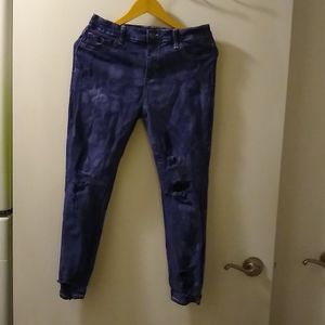 UPCYCLED Blue Tie Dye CELLO Skinny Jeans